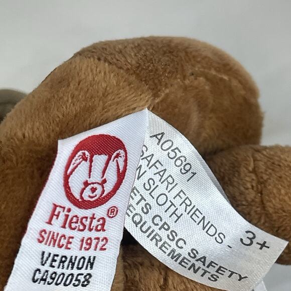Fiesta Sloth Plush Wearing Safari Hat 5-inch Stuffed Animal Kids Toy Cute Small - Picture 7 of 9